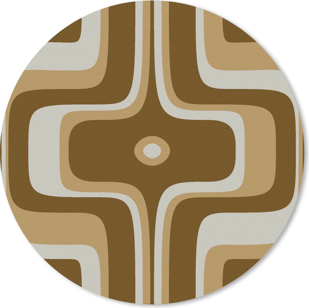 MuchoWow Mauspad Mousepad Retro - Design - Braun 40x40 cm - Mousepads - Maus Mat - Pad - Mausunterlage - Schreibtisch Accessoires