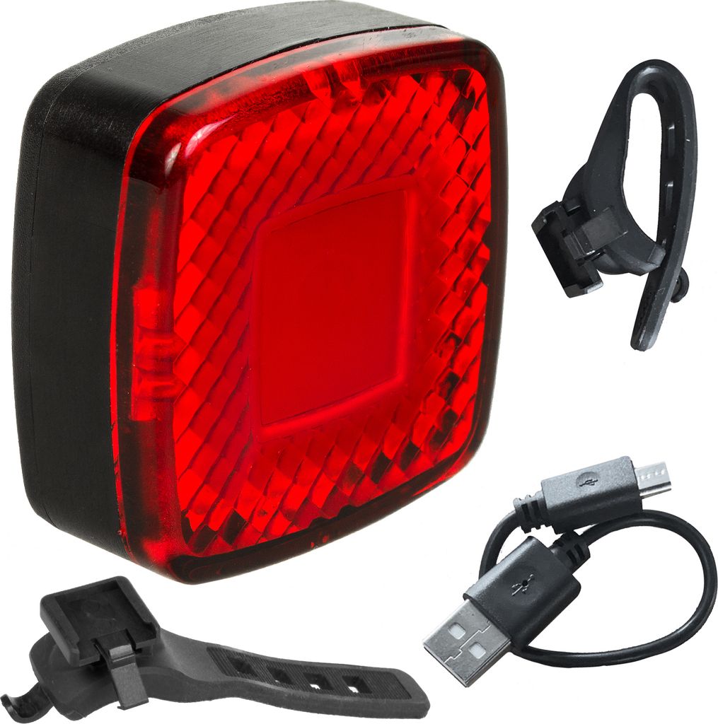 Zadné svetlo na bicykel USB AUTO STOP súmrakový senzor Obrázok produktu 