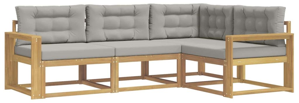 vidaXL Outdoor-Sofagarnitur 3 pcs Weiß und Hellgrau Polyester