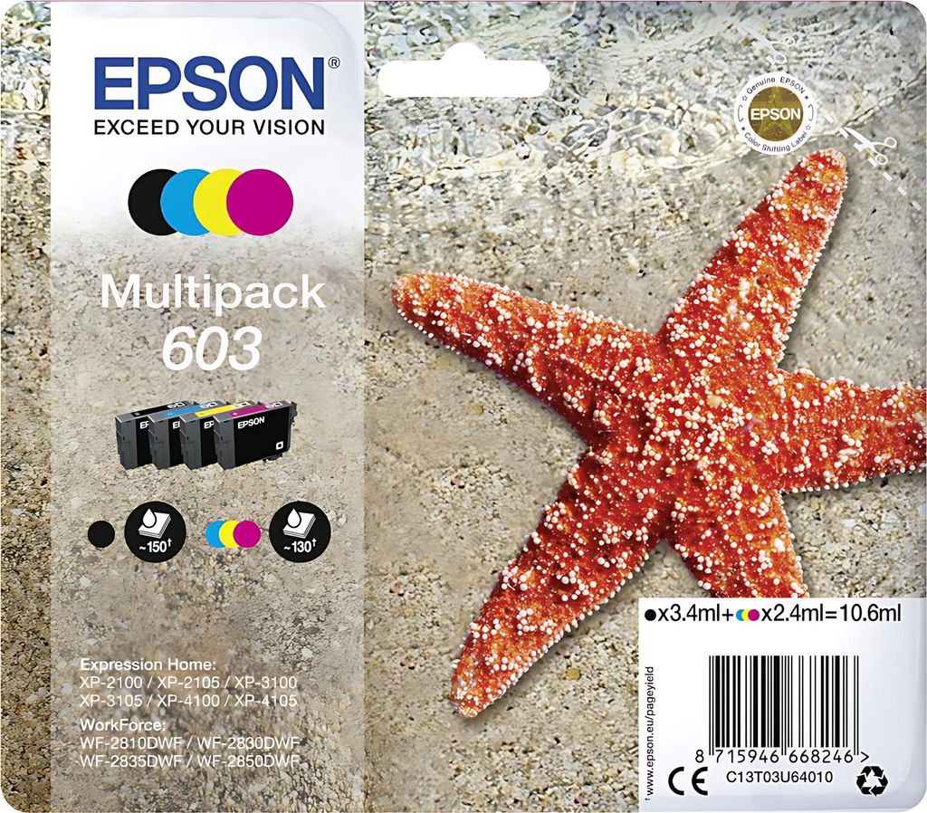 Patrone Epson 603 4er-Pack black + color               Produktbild 