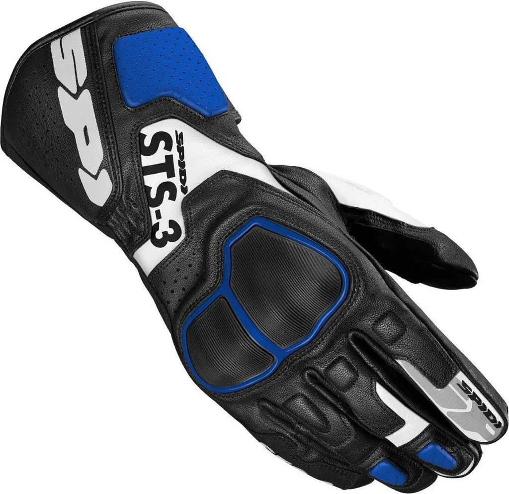 Gants moto route et circuit Spidi STS-3 confortables noir bleu 2XL