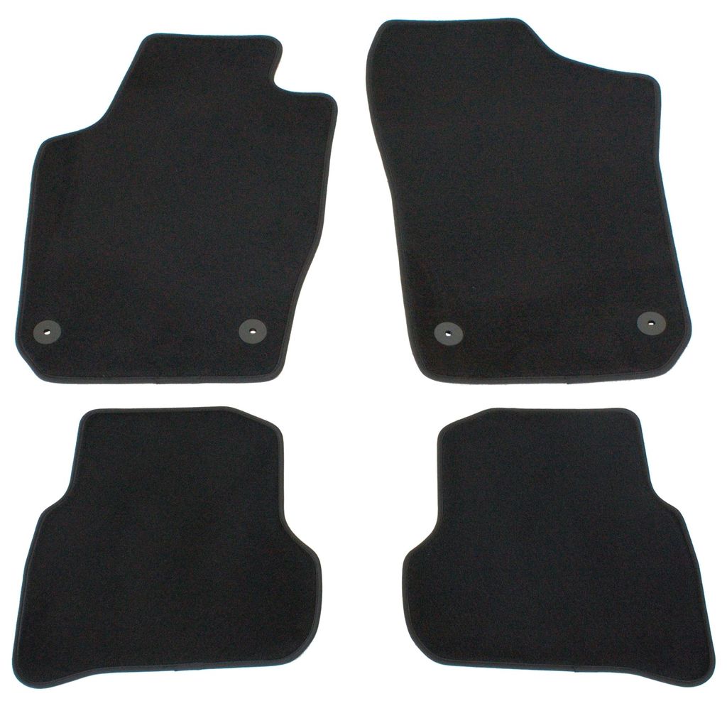 Velours Fußmatten Set für VW Polo 6R, Bj. 2009-2018, 4-teilig, schwarz