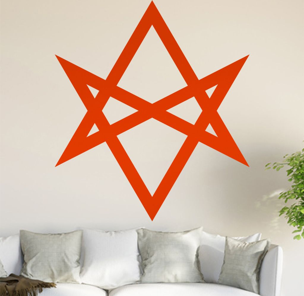Unicursal Hexagram Wandtattoo in 6 Größen - Wandaufkleber Wall Sticker - Dekoration, Küche, Wohnzimmer, Schlafzimmer, Badezimmer