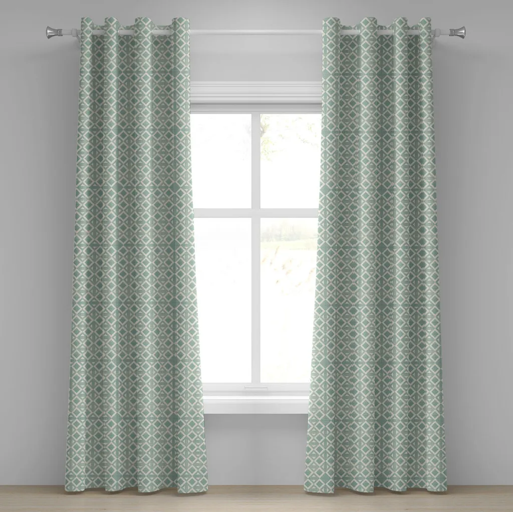 Rideaux décoratifs 2 panneaux géométriques 280x245 cm style vintage