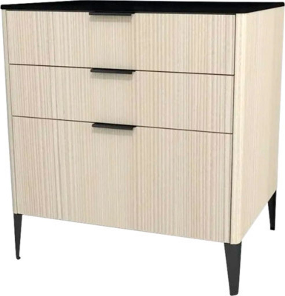 Kommode mit 3 Schubladen Devo Lotos 76x70x53 cm structure avola cremeweiß/schwarz