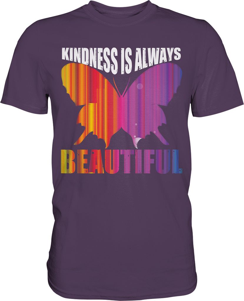 Kindness Beautiful Schmetterling T-Shirt – Urban Purple / L Produktbild 