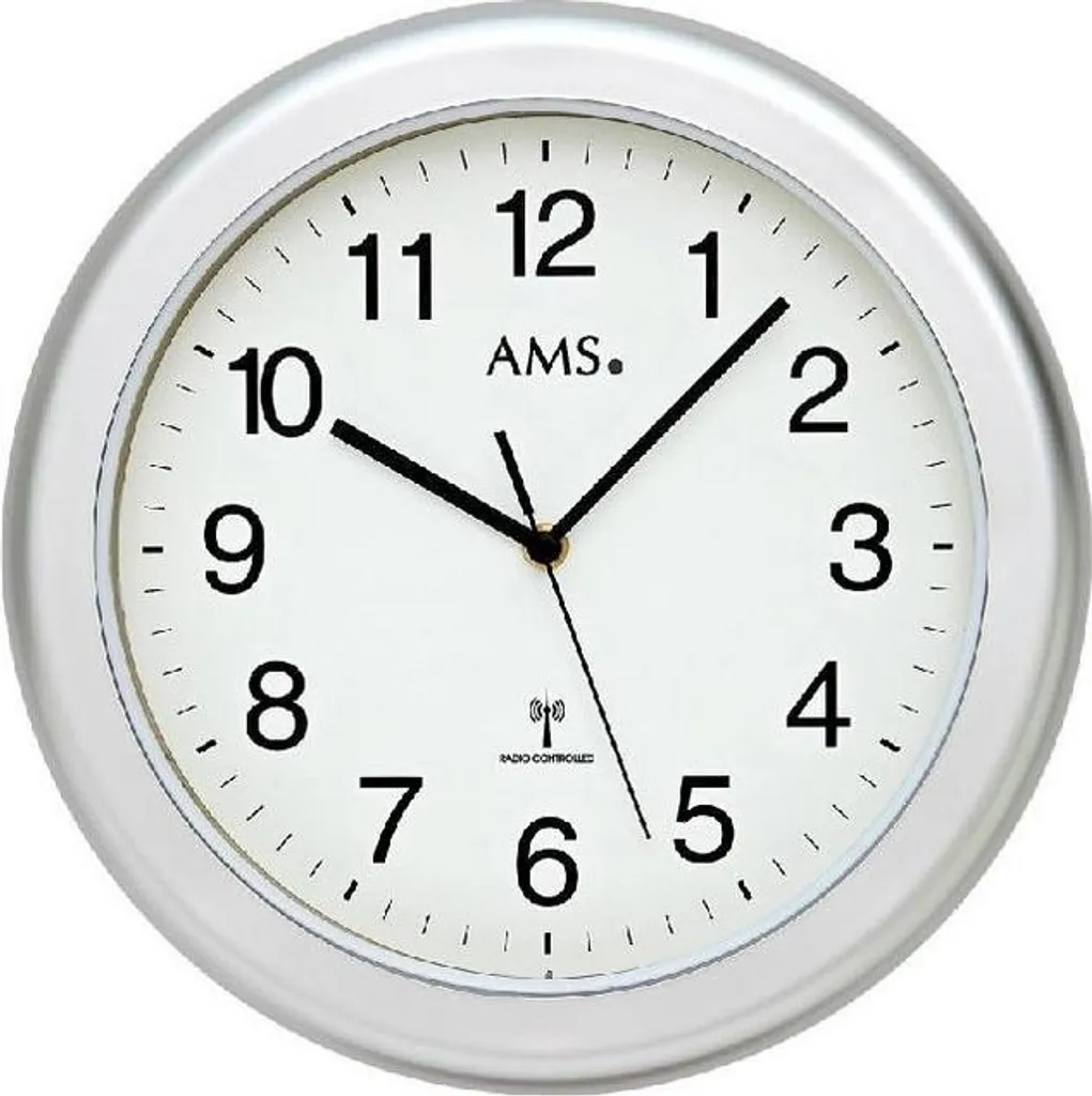 Horloge murale AMS 5956 Blanc moderne pour salon ou bureau élégant