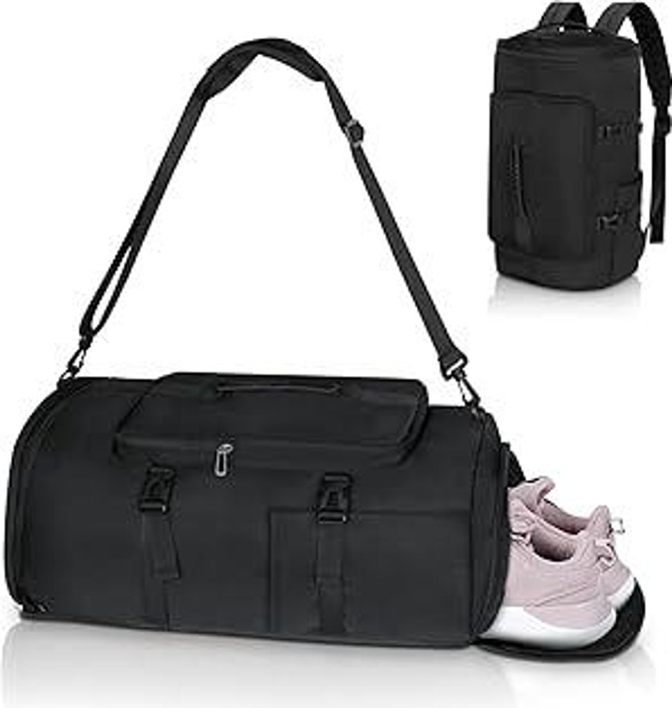 Sporttasche Herren, 30L Damen Sporttasche Rucksack, Klein Sportrucksack mit Schuhfach und Nassfach, Reisetasche Gym Bag für Schwimmen, Sport, Yoga...