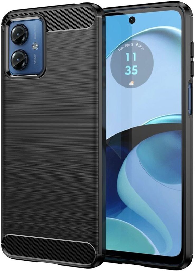 König Design Hülle kompatibel mit Motorola Moto G14 Kunststoff Soft Handyhülle - Handy Case Schwarz