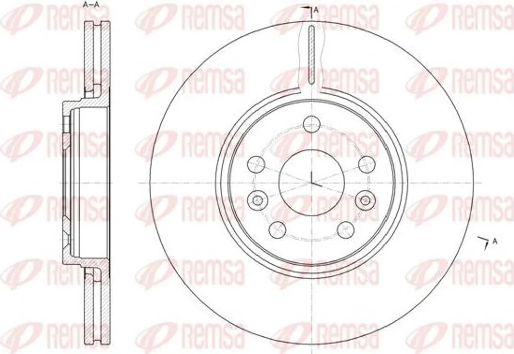 Disque de frein haute performance REMSA 61477.10 en fonte de carbone