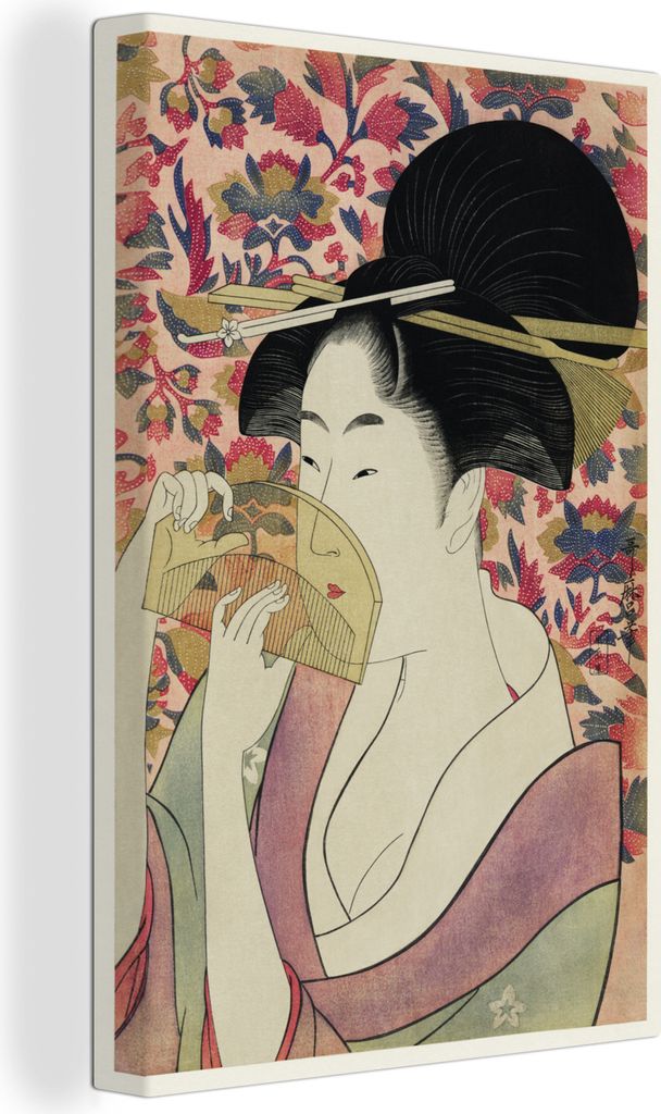 OneMillionCanvasses - Leinwandbilder - 90x140 cm, Japan - Frau - Kimono, Wandbilder Kunstdruck Wanddekoration - Wandschmucke - Schlafzimmer
