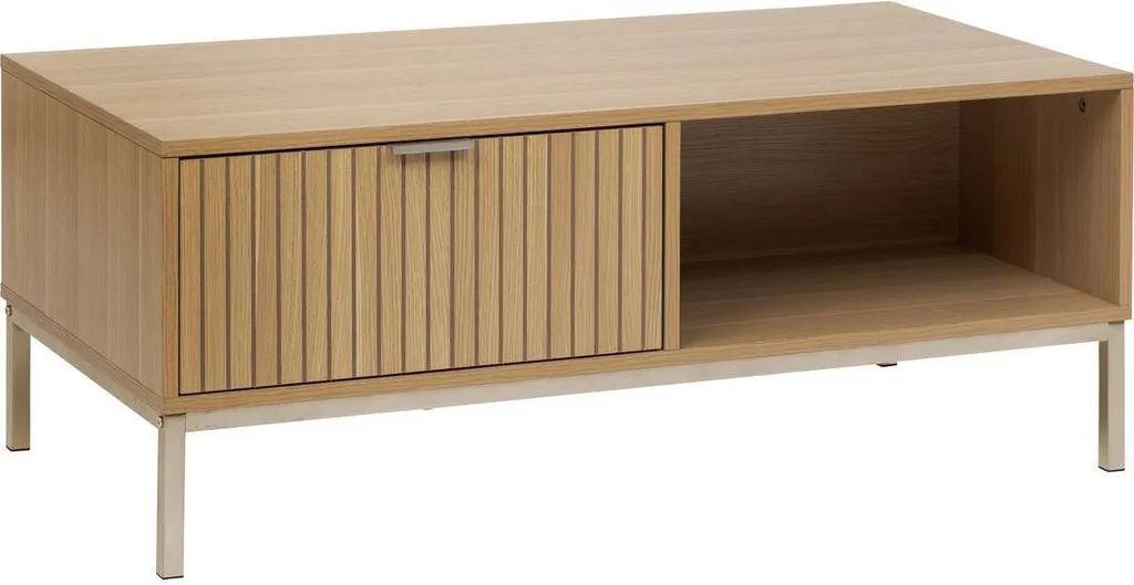 Grande table de salon rectangulaire aspect bois clair 100 cm Tasso