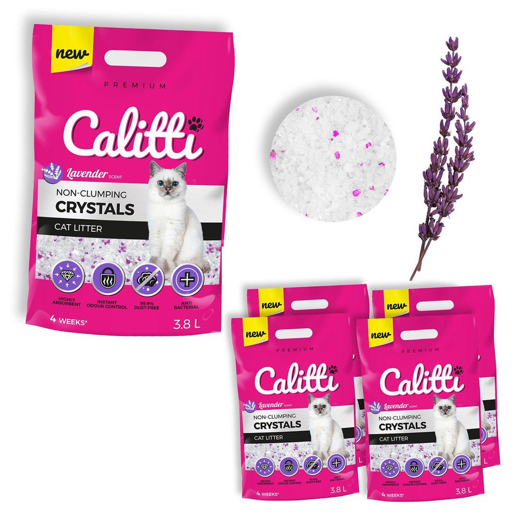 Calitti Silikat Katzenstreu Lavendelduft – Premium Produktbild 