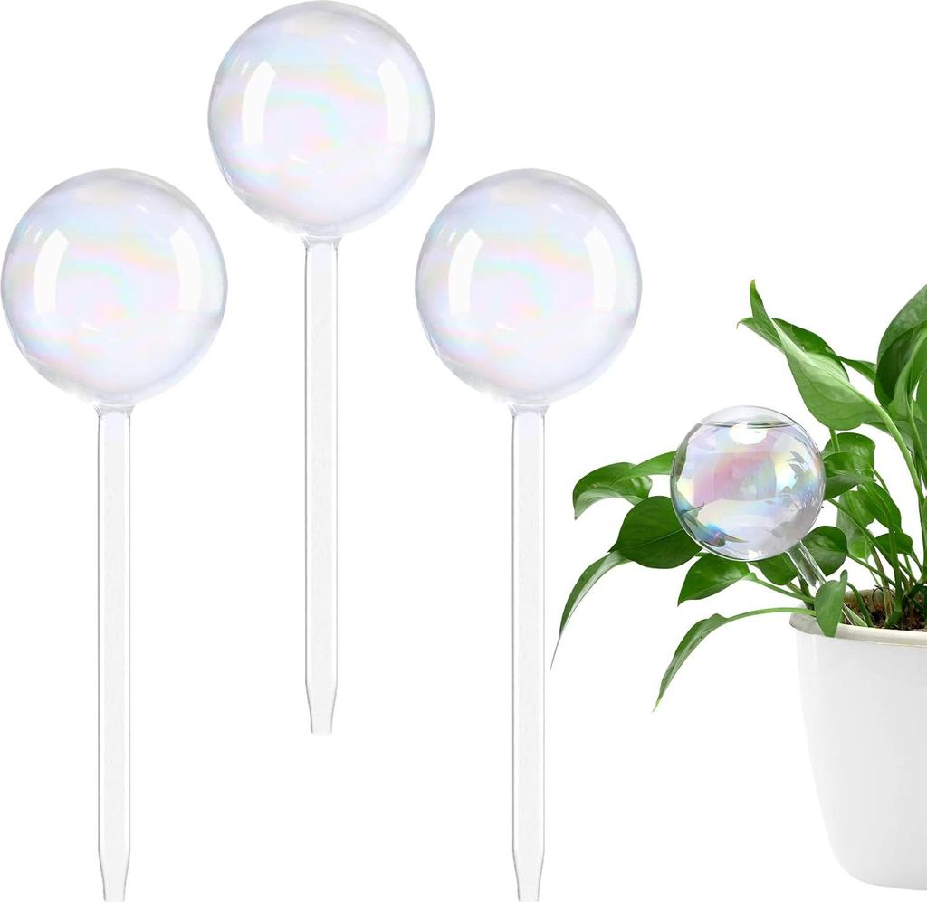 Selbstbewässernde Pflanzenkugeln - Automatische Bewässerung - Set von 3 - Gefärbtes Glas