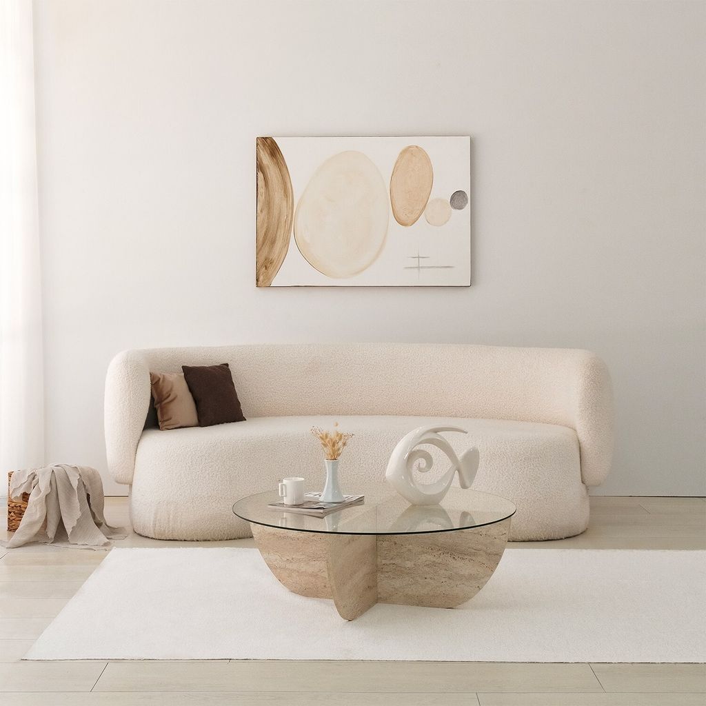 Skye Decor, Lily, Couchtische, Travertin, Glas, 90 x 30 x Produktbild 