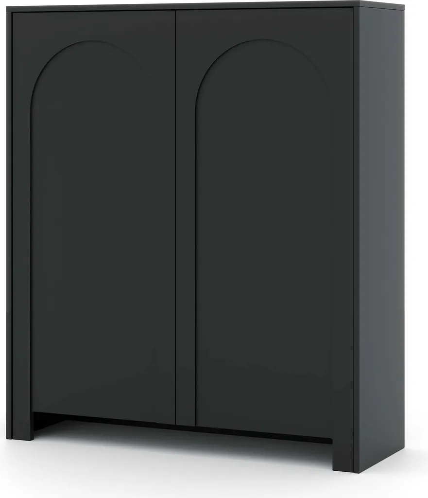 Meuble Rangement Noir 100cm pour Salon et Entrée - Sideboard Arco Chic