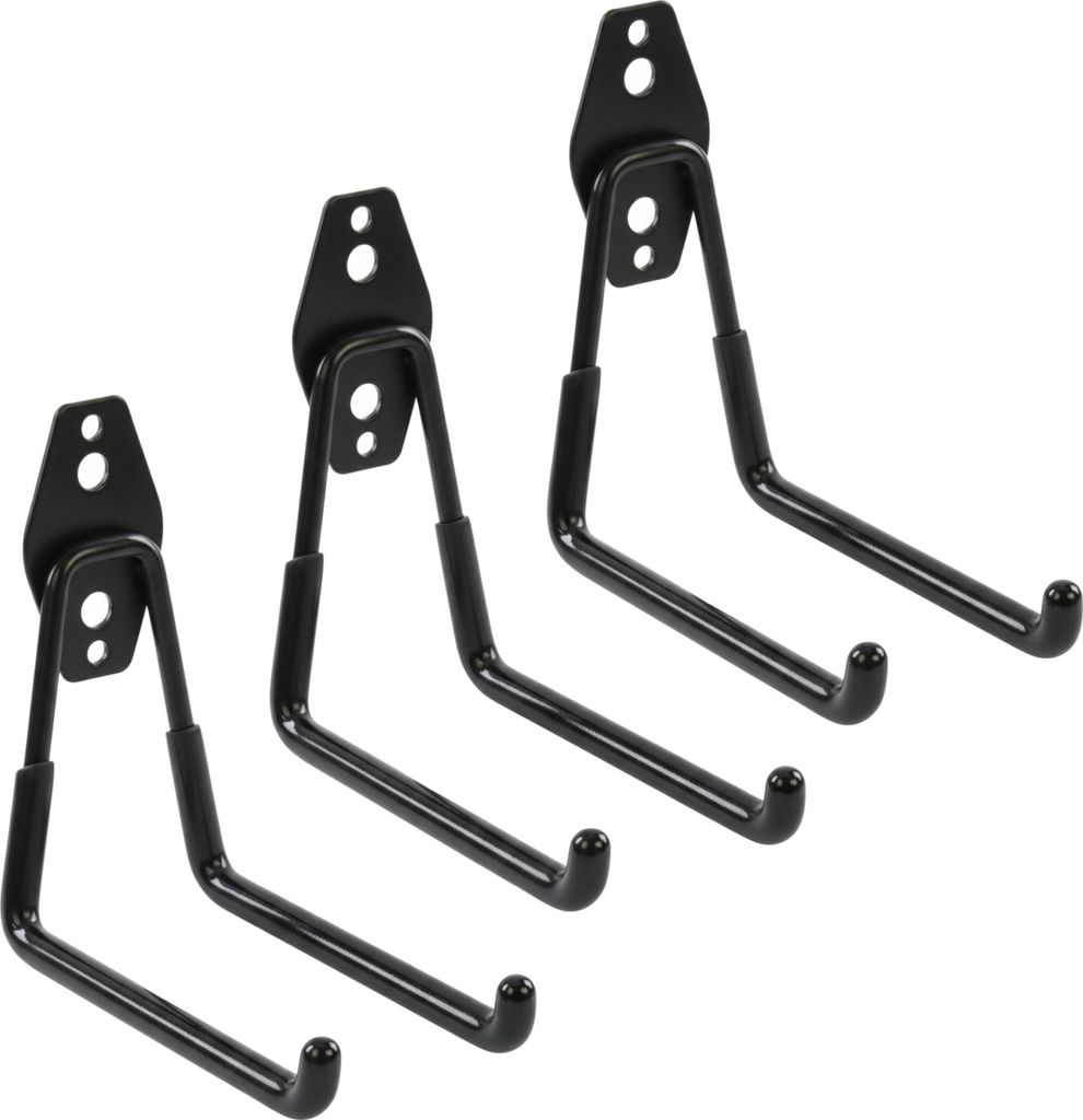 Set 3 Stck. Wandhaken von BOTLE, Werkzeughaken, für Elektrowerkzeuge, "Geradeförmig" 13cm, stabil mit PVC-Ummantelung, für Garage, Werkstatt, Sc...