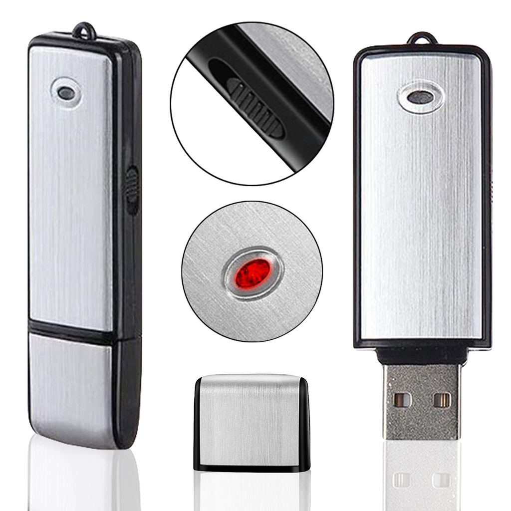 USB Mini Aufnahmegerät Voice Recorder Diktiergerät Wanze 8GB Karte NEU Weiss 