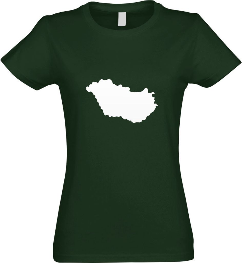 Kiwistar - T-Shirt tailliert - Damen - flaschengrün - Ungarn Umriss Kontur - mit Motiv Bedruckt - Funshirt Design - Sport - Freizeit - Damen - XXL