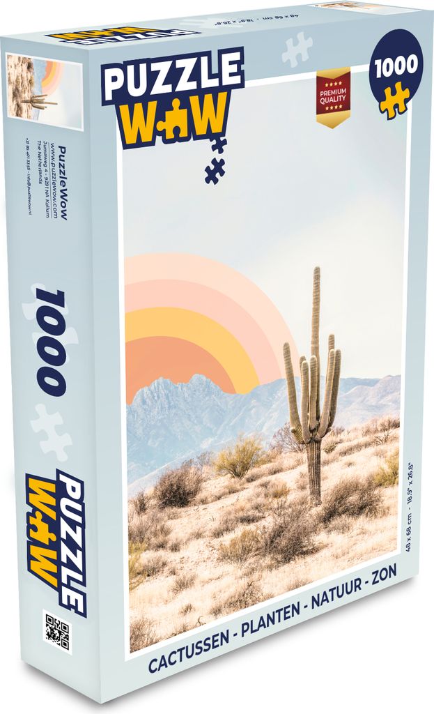 MuchoWow Puzzle 1000 Teile Kakteen - Pflanzen - Natur - Sonne - Spielzeug - Alt und Jung - Spiele - Puzzeln