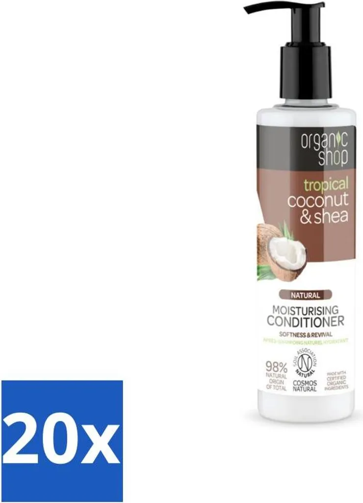 Après-shampooing cheveux secs Coco Karité Organic Shop - 280 ml x 20