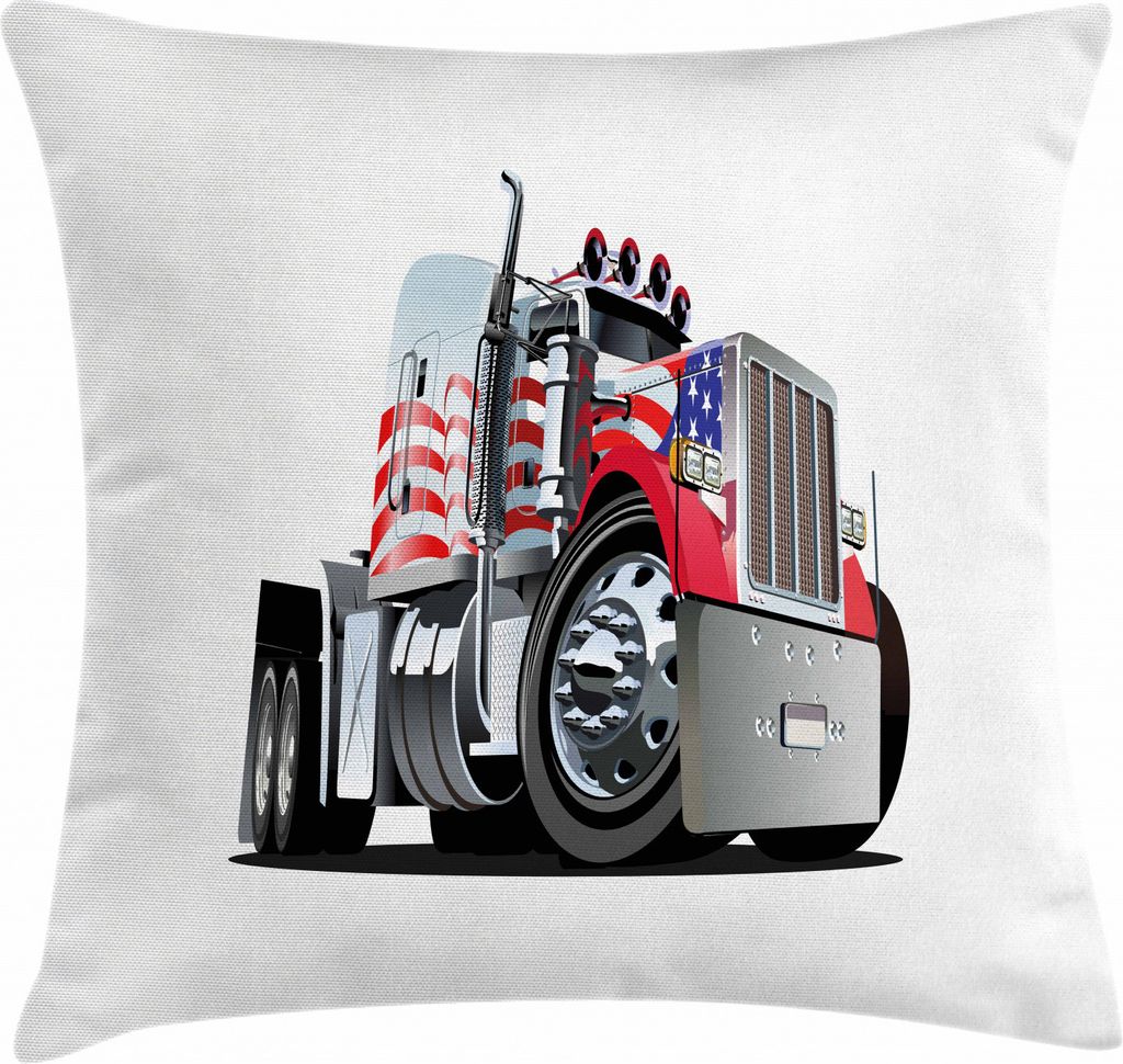 ABAKUHAUS LKW Kissenbezug, Amerikanische Flagge Motiv Hood, aus Farbfesten Waschbaren Stoff Beidseitiger Druck mit robusten Reißverschluß, 50 x 5...