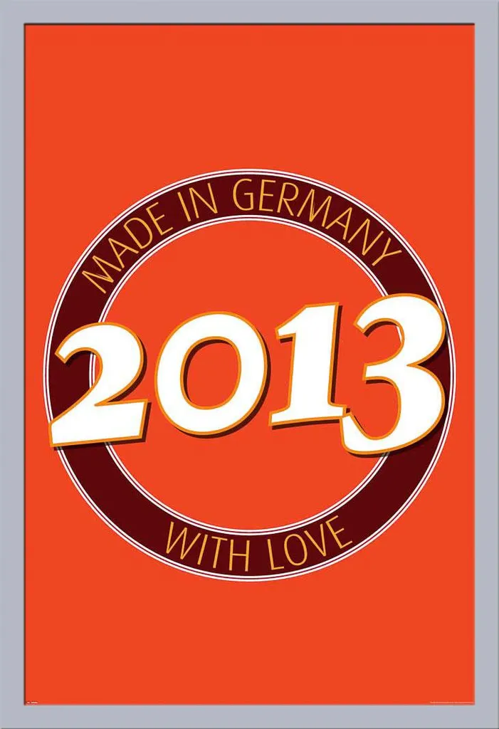 Poster di compleanno - Poster - 2013 - Germany + cornice rimovibile, Shinsuke® Maxi MDF argento, disco acrilico