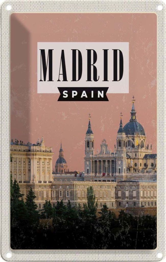 vianmo Blechschild 18x12 cm Madrid Catedral de la Almudena Bildmotiv Reisemotiv Abenteuer Reisen Urlaub