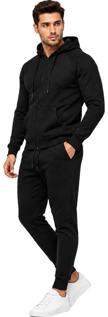 Herren Jogginganzug einfarbig 100% BW 586 Schwarz S Produktbild 