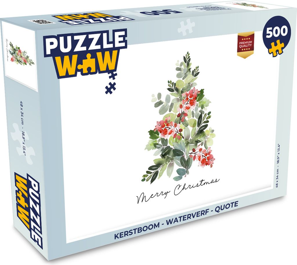 MuchoWow Puzzle 500 Teile Weihnachtsbaum - Aquarell - Zitat - 500 Teile - Kinder - Selberbauen - Puzzlespiele