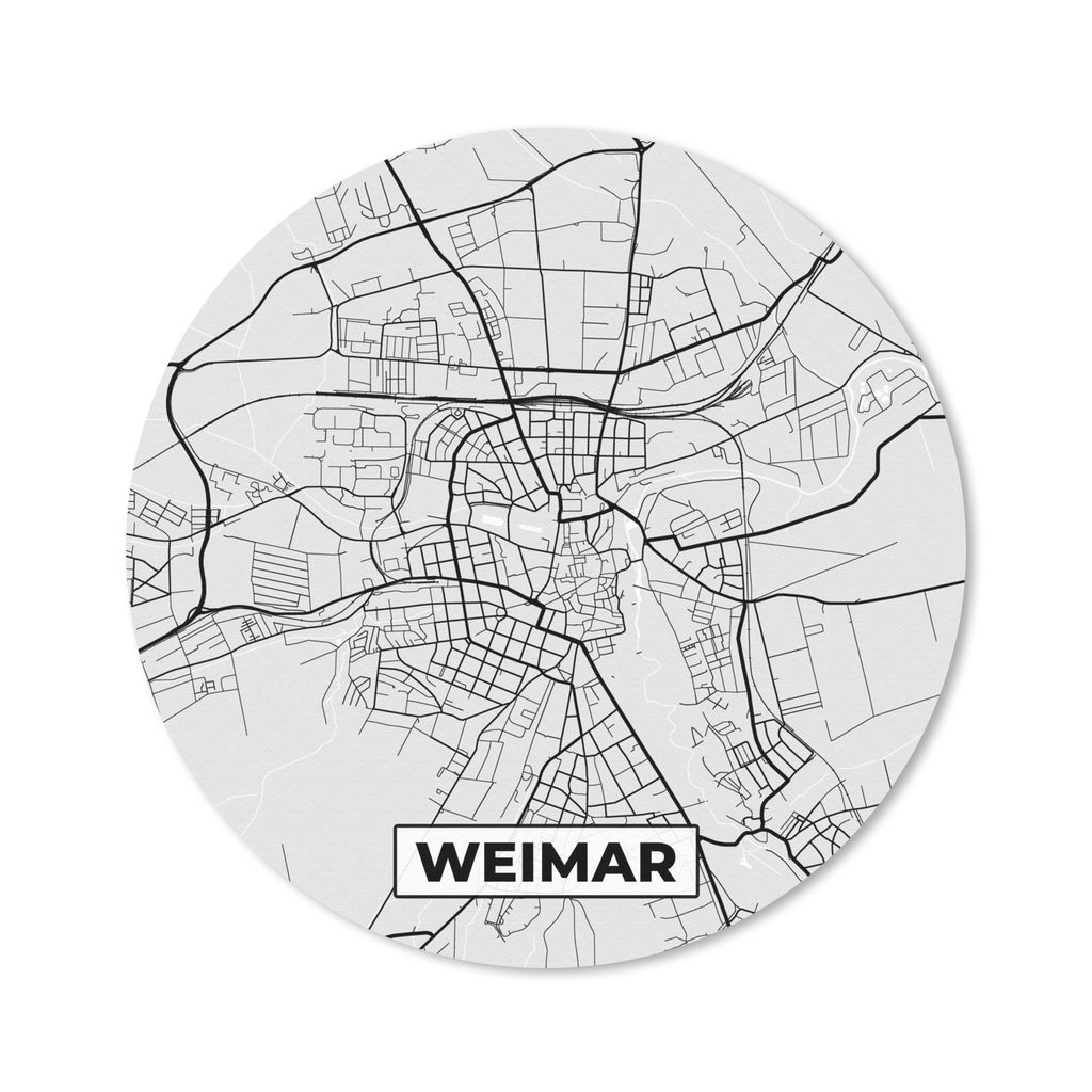 MuchoWow Mauspad Mousepad Weimar - Karte - Deutschland - Stadtplan 50x50 cm - Mousepads - Maus Mat - Pad - Mausunterlage - Vinyl