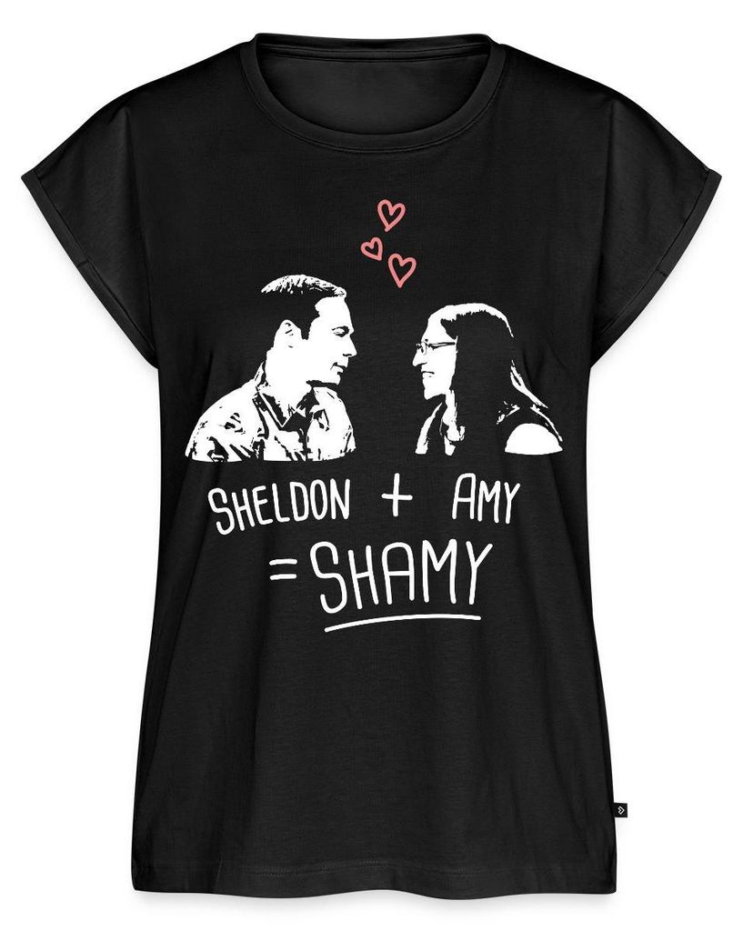 Spreadshirt The Big Bang Theory Sheldon + Amy = Shamy Frauen Casual T-Shirt, XL, Schwarz