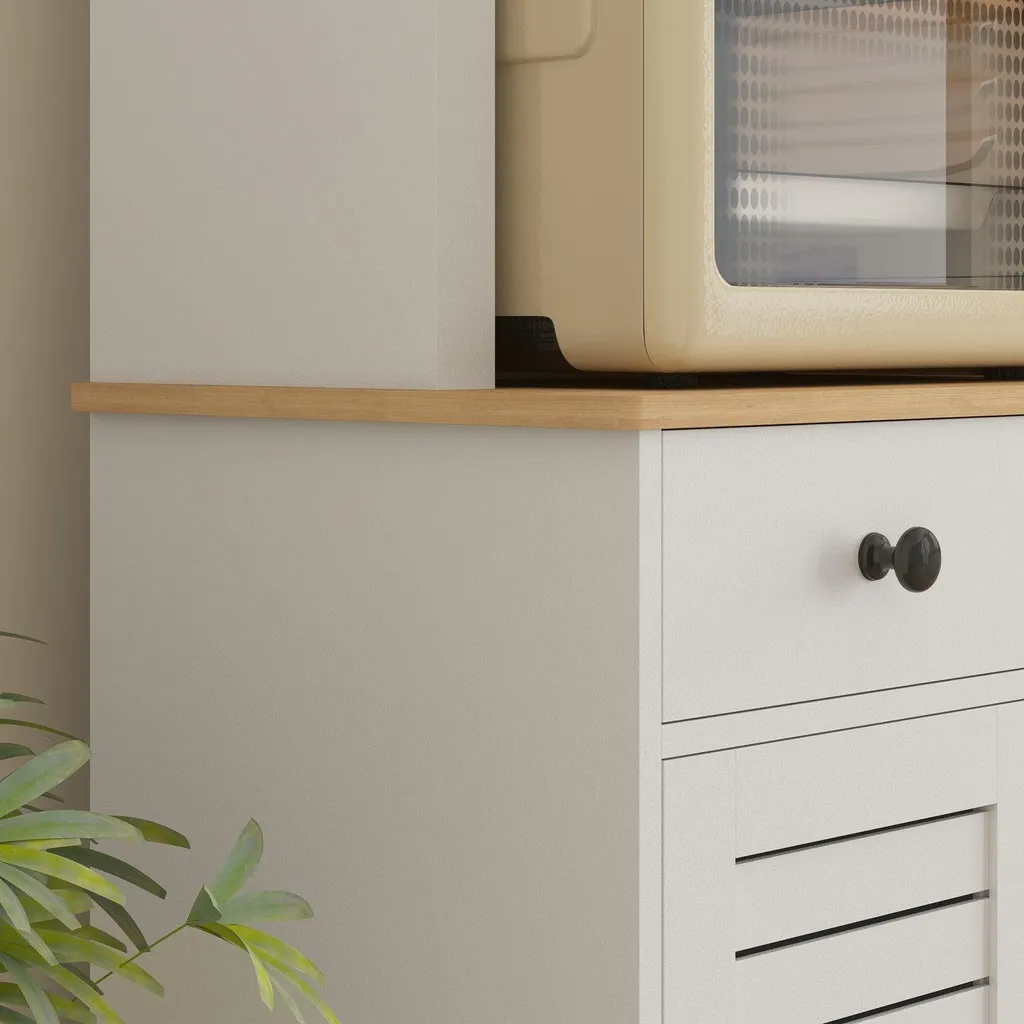 Buffet de cuisine pour petit espace, rangement blanc 170 cm multi-usage - 8