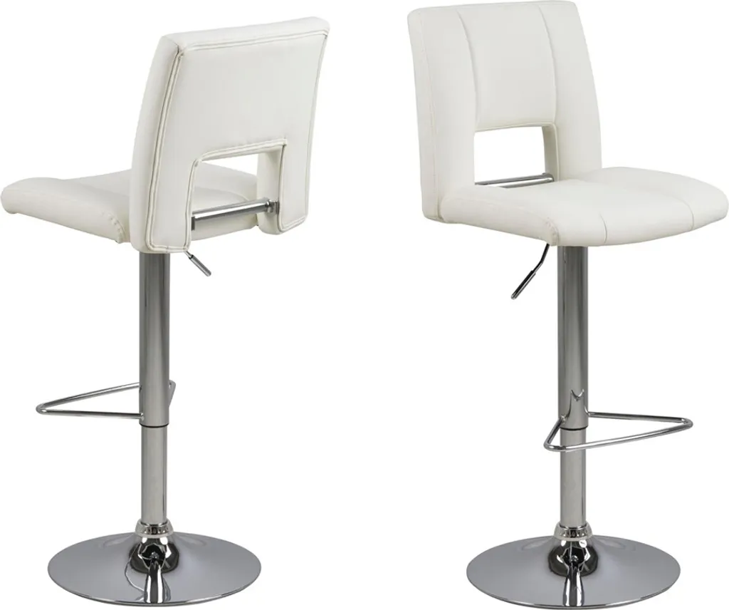 Lot 2 tabourets de bar Yara blanc Smuk : stabilité et entretien facile garantis