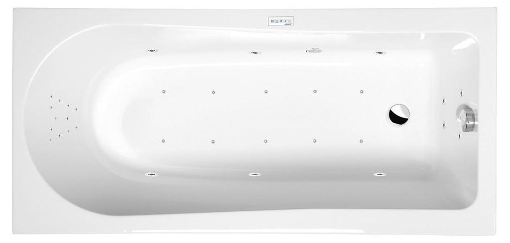 Polysan LISA Whirlpool-Badewanne, 150x70x47cm, Highline Hydro-Air, Chrom