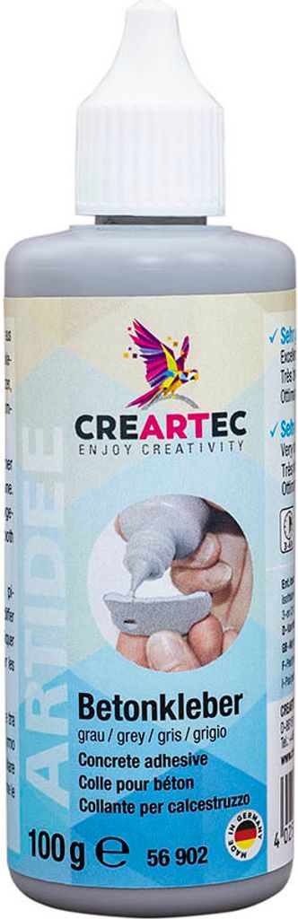 CREARTEC Betonkleber grau 100 g - zum Verkleben von Teilen aus Beton, Gips, Zement und anderen steinartigen Materialien - 56902