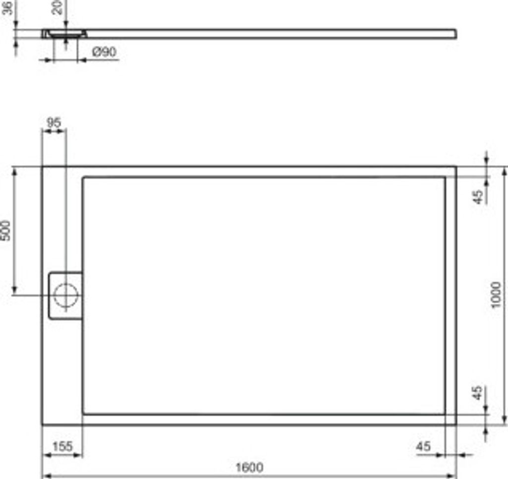 IDEAL STANDARD T5672FR Rechteck-BRW Ultra Flat S i.life