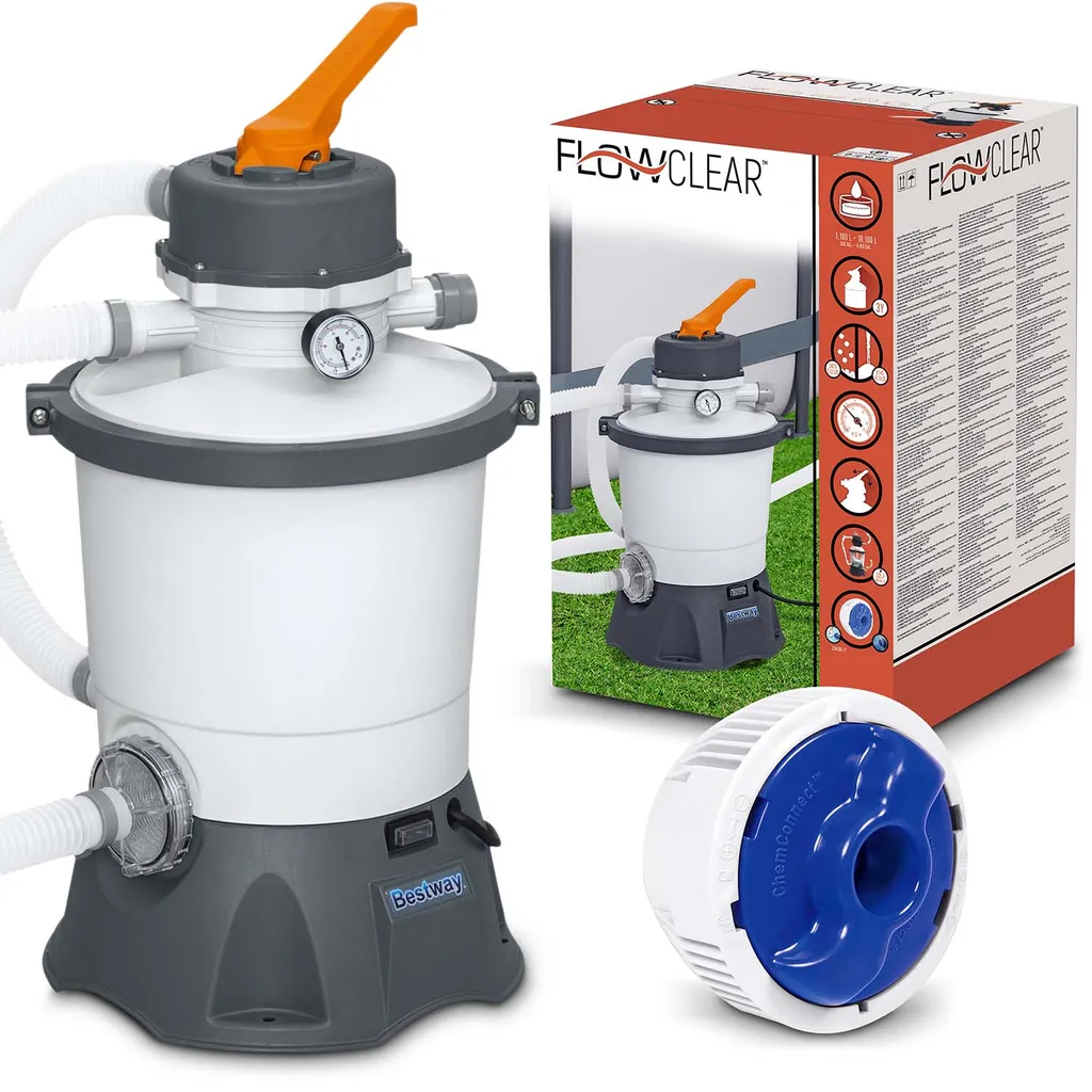 Pompa a Sabbia Bestway 58515 3028 L/h: Acqua Cristallina in Piscina