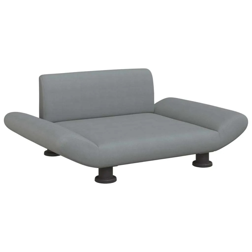 Lit chien gris clair 70x45x28 cm contre le froid du sol en tissu doux