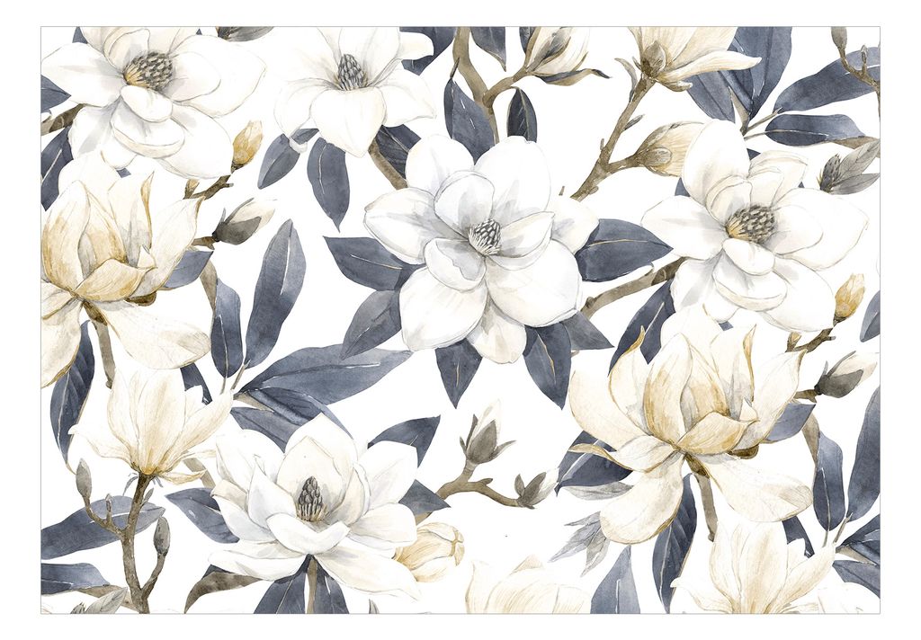 Vlies Fototapete Blumen 400x280 cm Tapeten Wandtapete XXL Retro Vintage wie gemalt b-B-0637-a-d