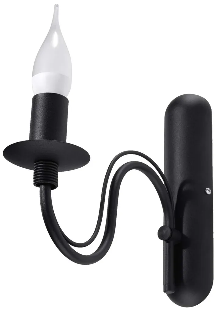 Applique Moderna MINERWA Nera in Acciaio 25cm - Sollux Lighting