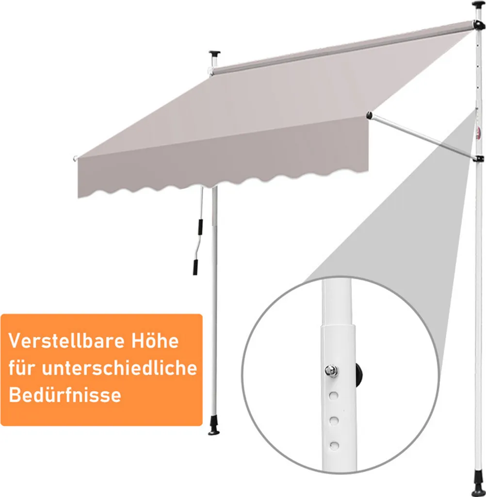 Tenda Jopassy per Famiglia 2,5m | Ombra Sicura per Balcone - 3