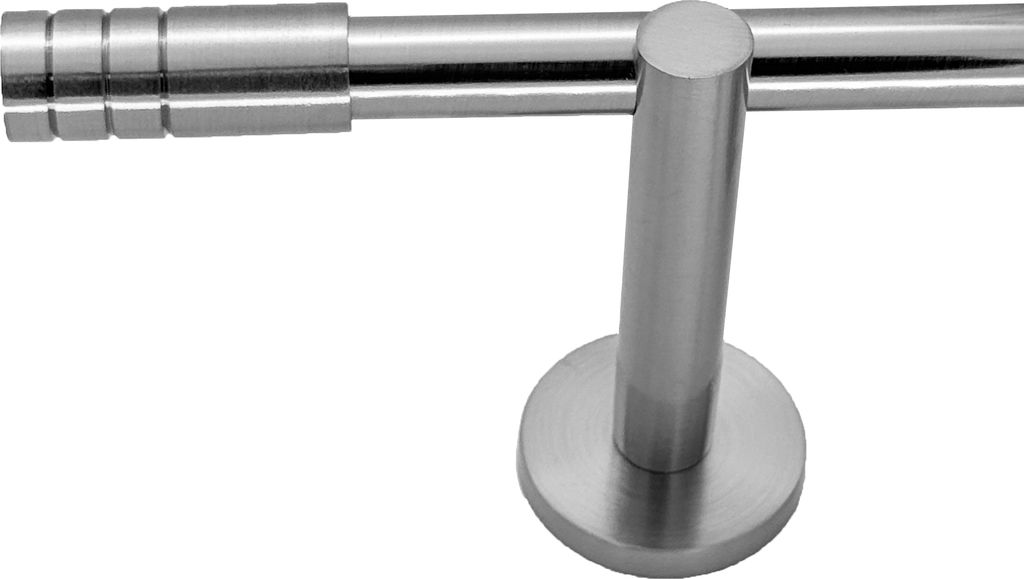 Gardinenstange mit Wandhalterung I echtes Edelstahl Rohr 1-läufig I Ø 16mm | H10
