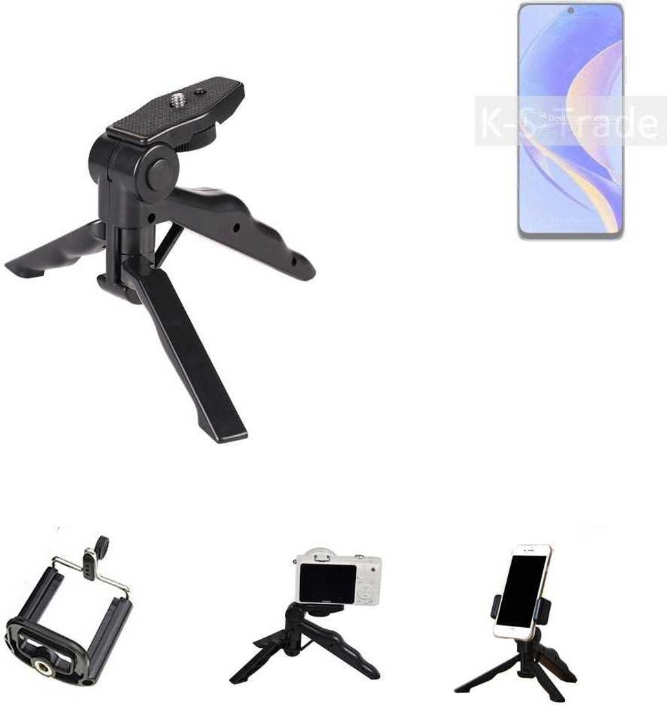 K-S-Trade Stativ Tisch-Ständer Dreibein Handy-Stativ Ständer kompatibel mit Huawei Enjoy 50 Pro Mini-Stativ Smartphone Tripod Handy-Stativ aus