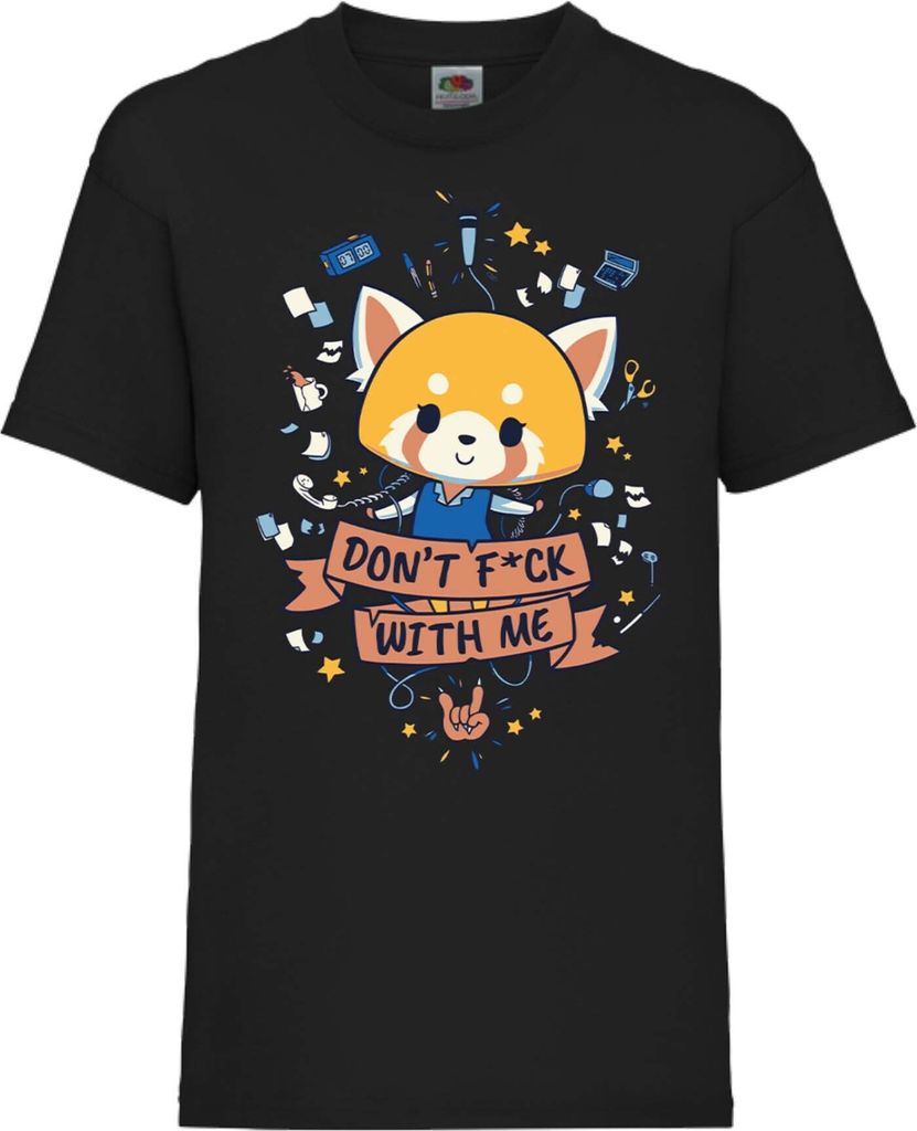Kinder T-Shirt Aggretsuko 01 Aggretsuko, 9-11 Jahr - 140 / Schwarz