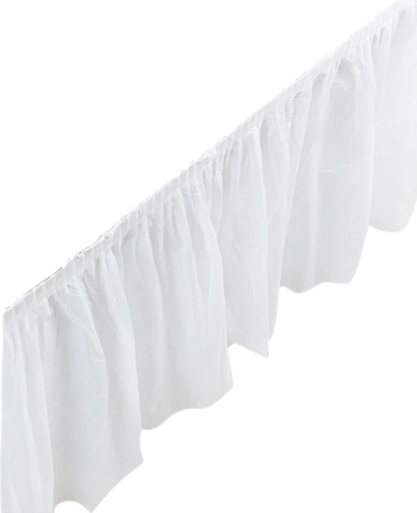 auffälliger Tischrock waschbarer peva dekorativer wasserdichtes Schreibtischkleid für Zuhause-Weiß