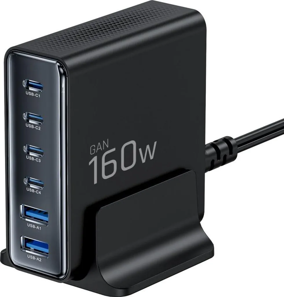 Station de Charge Bureau 6 Ports PD 160W Tech-Protect DC160W-GaN Multi-Usage - 2