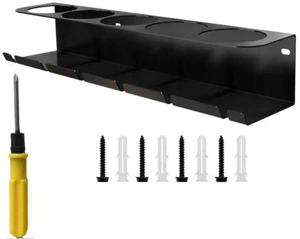 Organisez vos outils pneumatiques et 5 aérosols avec ce support mural