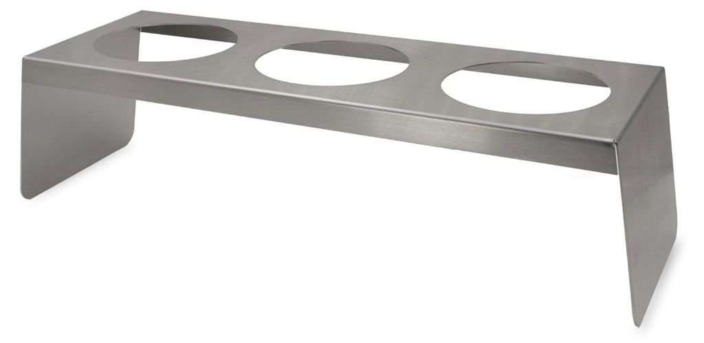 Futterstation für 3 Näpfe Ø je 12 cm / Länge 54,8 cm / Breite 18 cm / Höhe 10 cm