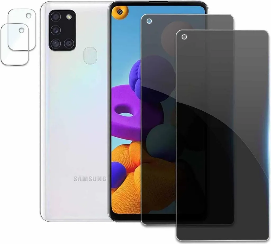 Set 2 Pellicole Privacy Samsung Galaxy A21s: Vetro 9H e Camera Protezione